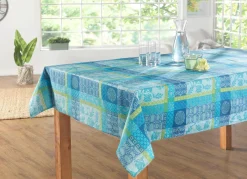 Online BADER Tischdecke aus 100% Baumwolle mit Acryl-Versiegelung BLAU