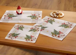 Online BADER Tischdecke mit weihnachtlichem Wichteldessin NATUR-BUNT