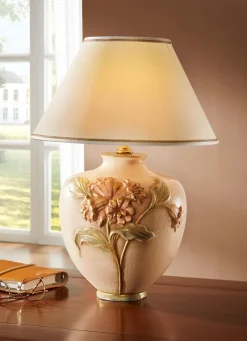 Sale BADER Tischleuchte aus italienischer Keramik BEIGE-BUNT