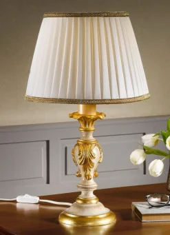 Online BADER Tischleuchte mit echt Blattgold CREME-GOLD
