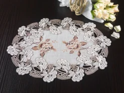 Best SCHÄFER Tisch- und Raumdekoration mit Spitzenbordüre BEIGE