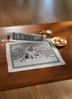 New BADER Tisch- und Raumdekoration mit Winterlandschaft CREME
