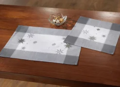 Sale BADER Tisch- und Raumdekoration mit Sternendessin GRAU-SILBER