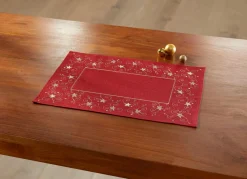 BADER Tisch- und Raumdekoration mit Glitzergarn ROT