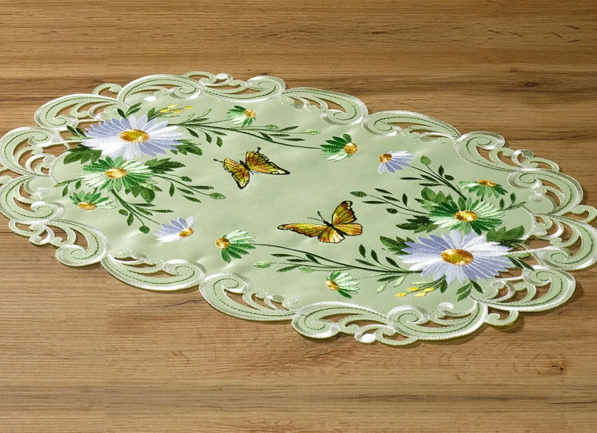 Sale BADER Tisch- und Raumdekoration mit Blumen und Schmetterlingen GRÜN