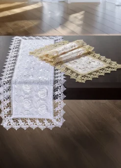 Sale BADER Tisch- und Raumdekoration mit Macramé-Spitzenbordüre