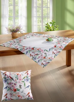 Outlet BADER Tisch- und Raumdekoration mit Blumen-Motiv weiß-bunt