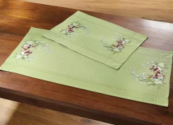 Outlet BADER Tisch- und Raumdekoration mit Blüten- und Gräsermotiv GRÜN