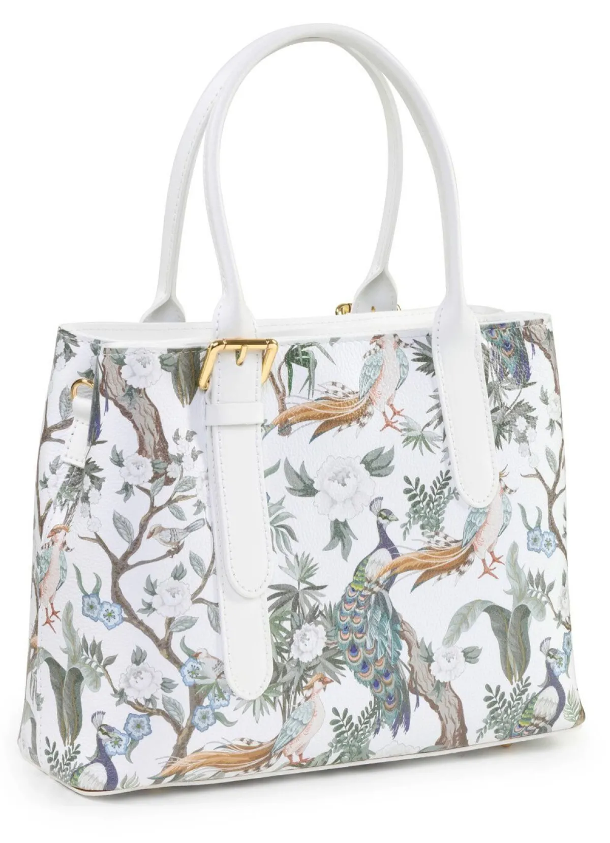 Hot Tizia , Tasche, Damen, mit abnehmbarem, verstellbarem Umhängeriemen WEISS-JADEGRÜN