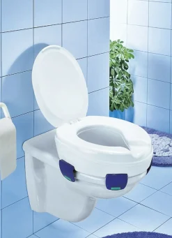 Outlet BADER Toilettensitzerhöher "Clipper" mit Deckel WEISS