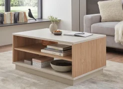 Clearance BADER Toller Couchtisch mit durchgehender Ablagefläche KASCHMIR-EICHE CREMONA