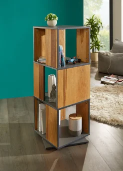 New BADER Tolles Drehregal EICHE-GRAFIT