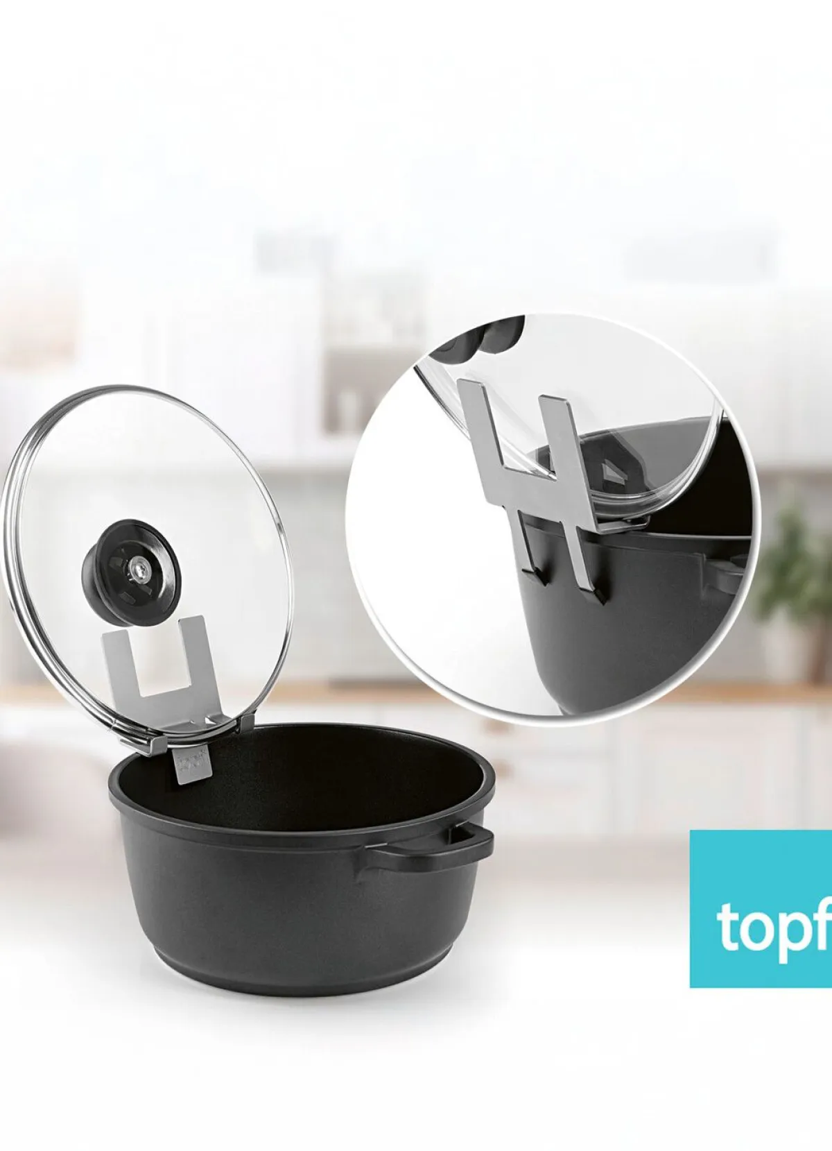 Hot BADER Topfdeckelhalter "Topfi" aus EDELSTAHL