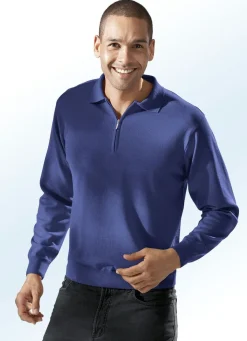 Hot BADER Tragangenehmer Polopullover in 4 Farben JEANSBLAU MELIERT