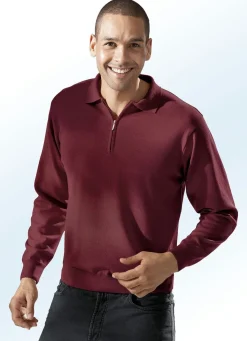 Online BADER Tragangenehmer Polopullover in 4 Farben WEINROT