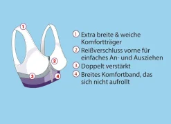 Clearance BADER Traum-BH mit Reißverschuss, 5er-Set BEIGE-LILA-ROT-SCHWARZ-WEISS