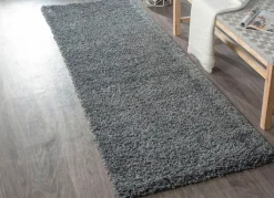 Outlet BADER Traumhaft flauschige Brücken und Teppiche in Shaggy-Qualität DUNKELGRAU