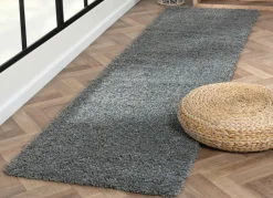 Hot BADER Traumhaft flauschige Brücken und Teppiche in Shaggy-Qualität GRAU
