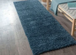 Hot BADER Traumhaft flauschige Brücken und Teppiche in Shaggy-Qualität DUNKELBLAU