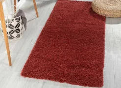 Clearance BADER Traumhaft flauschige Brücken und Teppiche in Shaggy-Qualität WEINROT