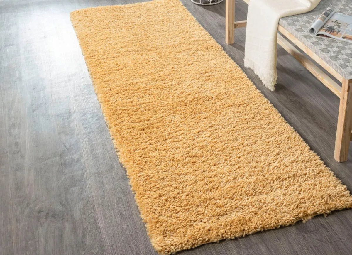 New BADER Traumhaft flauschige Brücken und Teppiche in Shaggy-Qualität GOLD