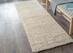 Online BADER Traumhaft flauschige Brücken und Teppiche in Shaggy-Qualität BEIGE