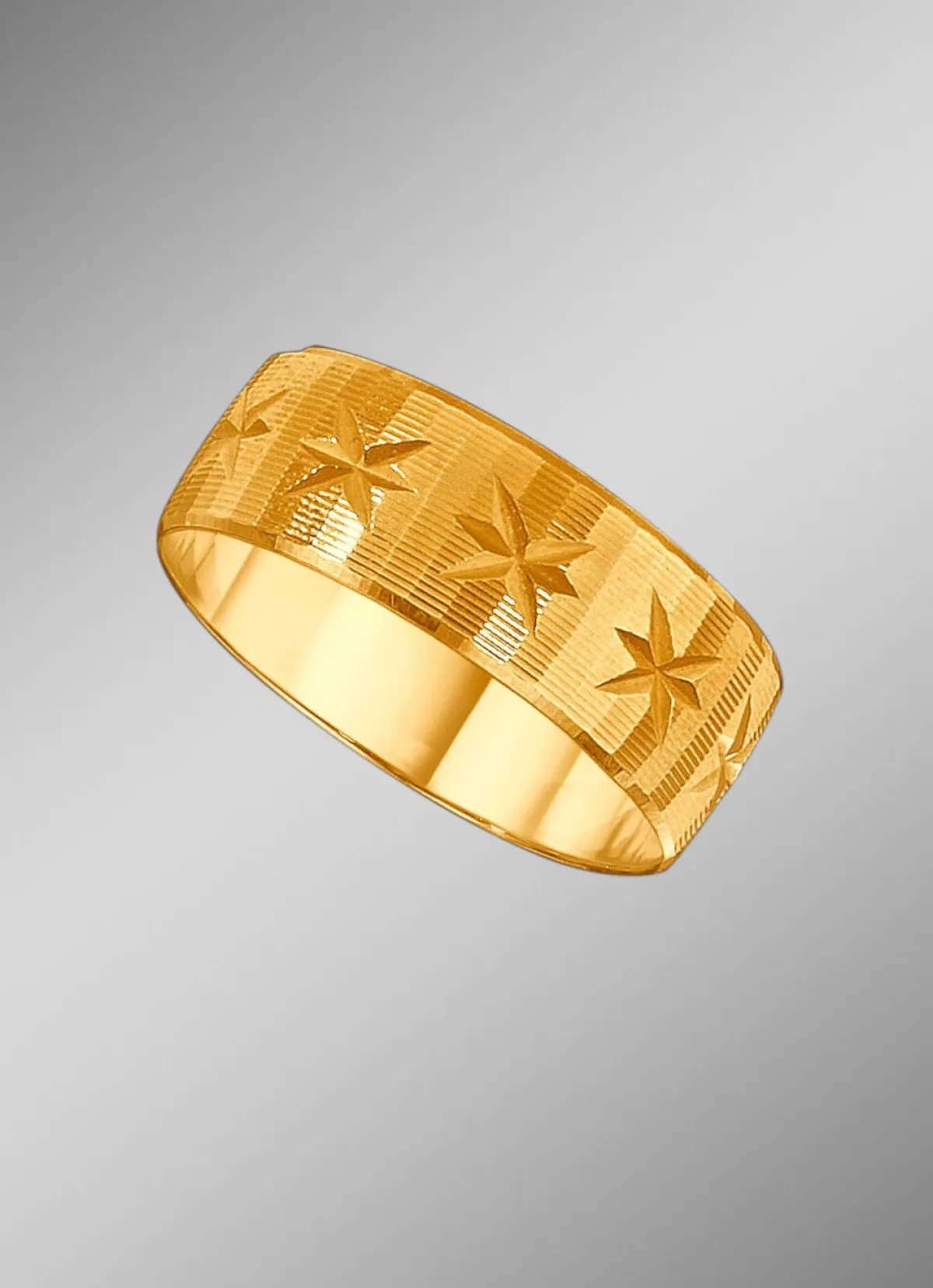 Discount BADER TraurinTrauring mit diamantierg mit diamantierten Rillen und kleinen Sternchen