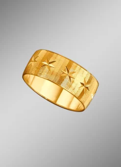 Discount BADER TraurinTrauring mit diamantierg mit diamantierten Rillen und kleinen Sternchen