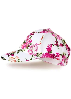 New BADER Trendige Damen-Baseball-Mütze mit exotischem Blumendruck WEISS-BUNT