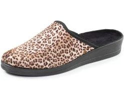 Best BADER Trendige Damen-Hausschuhe, im Leo-Look BRAUN