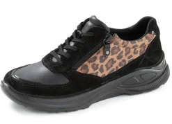Clearance BADER Trendige Damen-Schnürschuhe, Weite K, mit herausnehmbarem Fußbett SCHWARZ-BRAUN