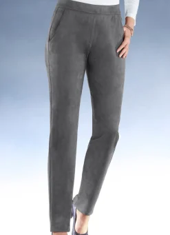 Hot KLAUS MODELLE MADE IN GERMANY Trendige, samtweiche Hose GRAU
