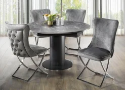 New BADER Trendige Esszimmer-Stühle, 2er-Set GRAU