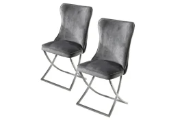 New BADER Trendige Esszimmer-Stühle, 2er-Set GRAU