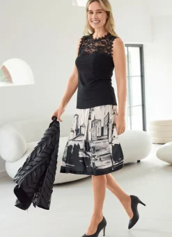 Best Tizia Trägershirt mit Spitze SCHWARZ