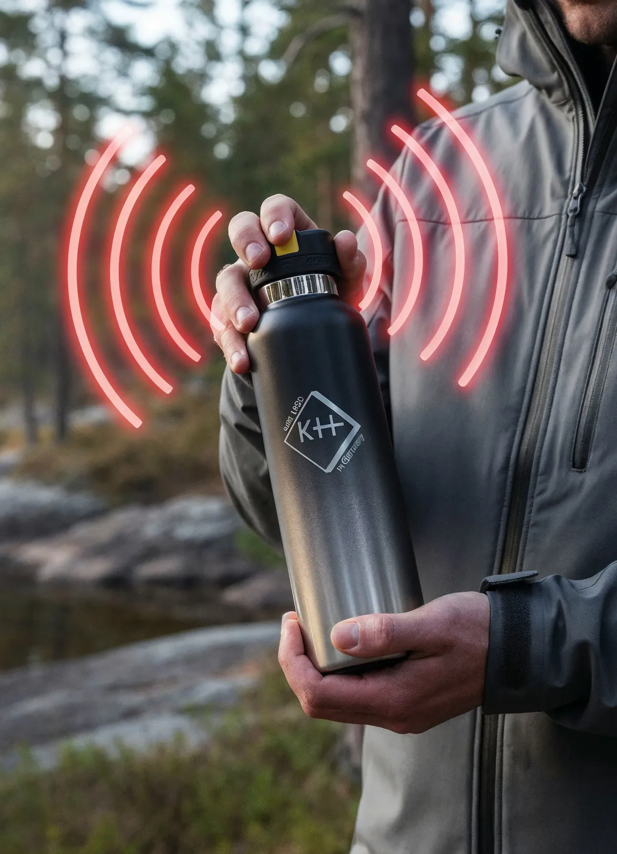 Online BADER Trinkflasche mit Alarm schwarz-grau