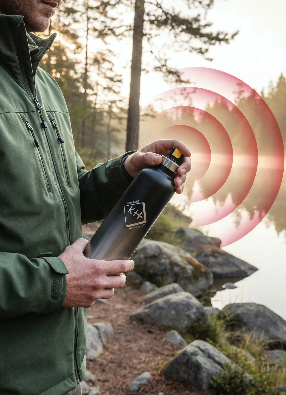 Online BADER Trinkflasche mit Alarm schwarz-grau