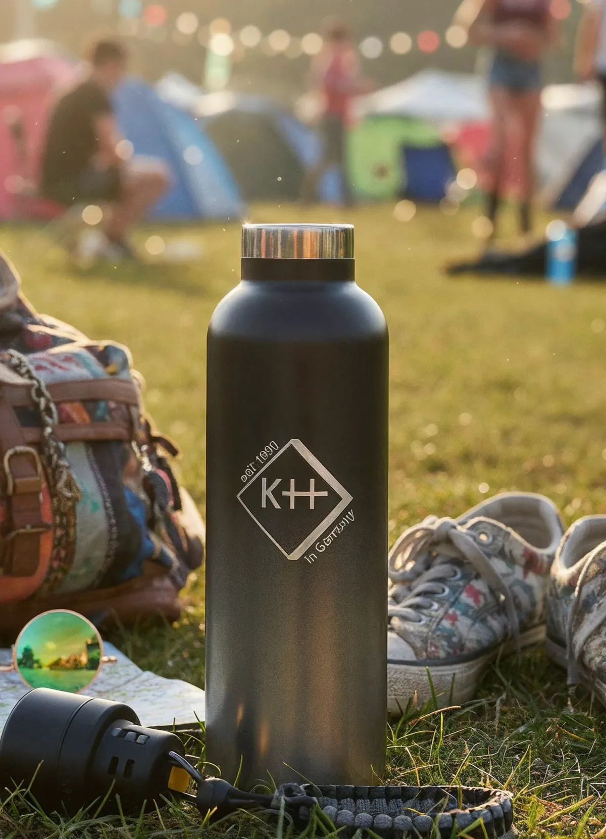 Online BADER Trinkflasche mit Alarm schwarz-grau