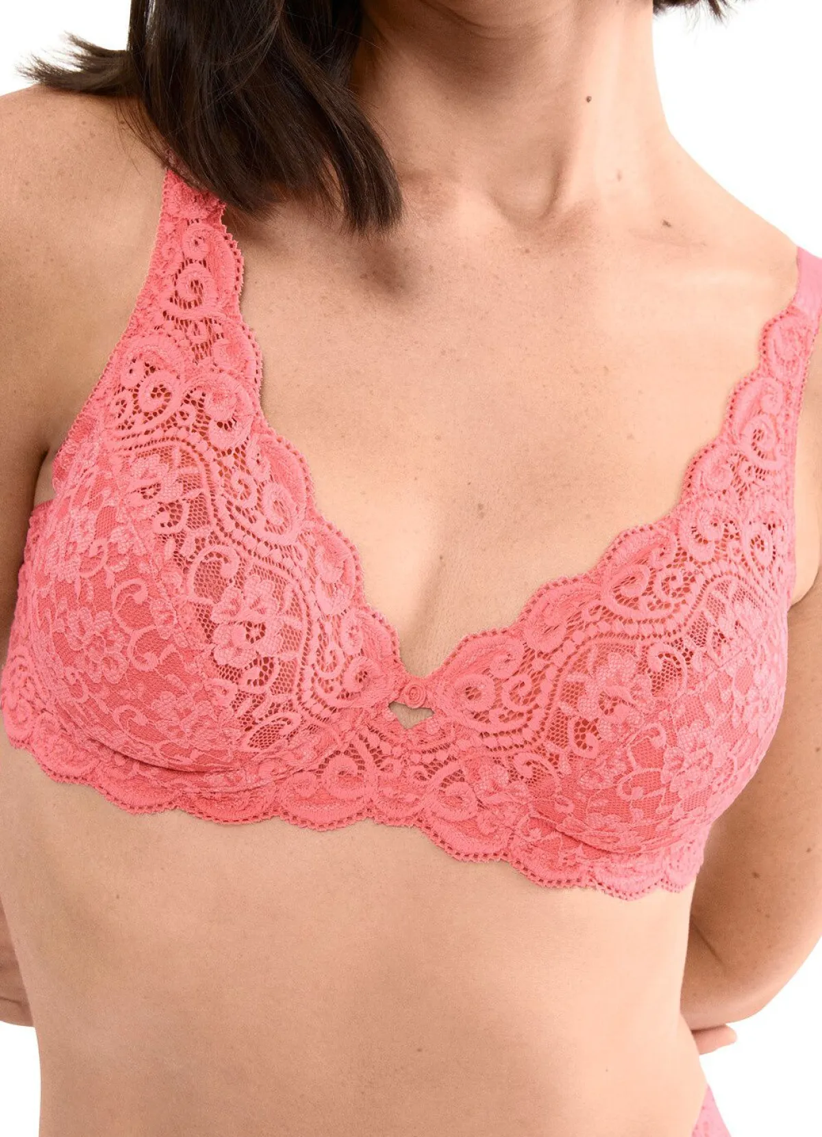 Hot BADER Triumph Amourette Bügel-BH aus zarter Elastikspitze FLAMINGO