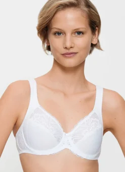 Hot TRIUMPH Modern Lace+Cotton Bügel-BH mit Elastikspitze WEISS