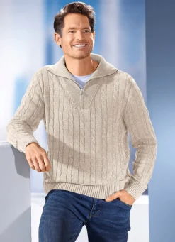 Sale BADER Troyer mit kurzem Reißverschluss in 5 Farben BEIGE