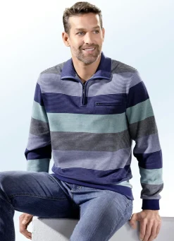 Sale BADER Troyer mit kurzem Reißverschluss MARINE-MINT-HELLBLAU-WEISS