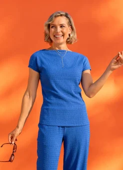 Sale laurakent Tunika in Seersucker Qualität ROYALBLAU