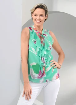 Online BADER Tunika mit Bindeband MINT-BEERE-ECRU-BUNT