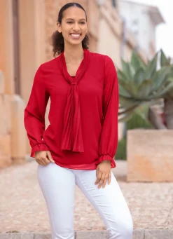 Clearance BADER Tunika mit Bindeschluppe ROT