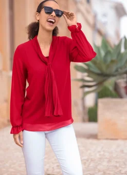 Clearance BADER Tunika mit Bindeschluppe ROT