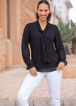 Sale BADER Tunika mit Bindeschluppe SCHWARZ