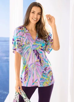 Sale BADER Tunika mit farbbrillantem Inkjet-Druck FLIEDER-LILA