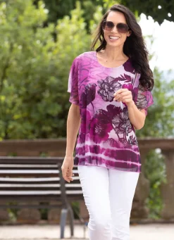 BADER Tunika mit Floraldruck BEERE-FUCHSIA-ECRU-BUNT