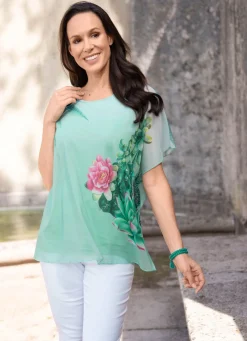 BADER Tunika mit Floraldruck MINT-FUCHSIA-BUNT
